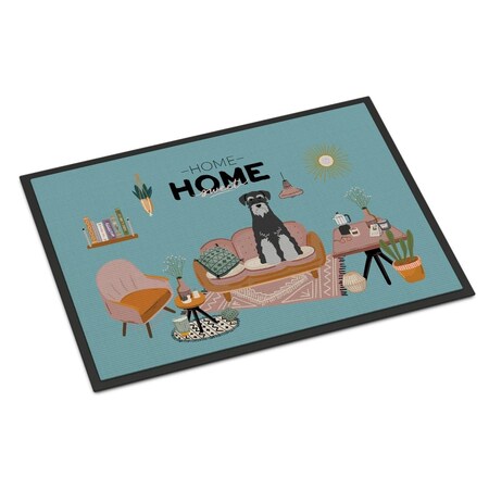 Carolines Treasures 24 x 36 in. Black Grey Standard Schnauzer Sweet Home Indoor or Outdoor Mat CK7879JMAT